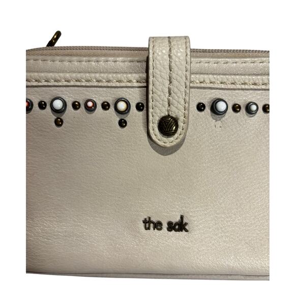 The Sak Cross Body Beige Beaded Crossbody Purse Wallet - Picture 3 of 6